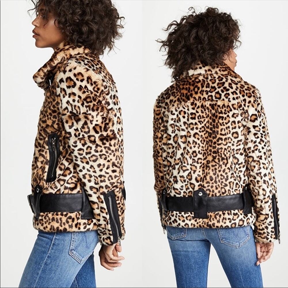 NWT Blank NYC Note To Self Leopard Moto Jacket - Picture 7 of 11